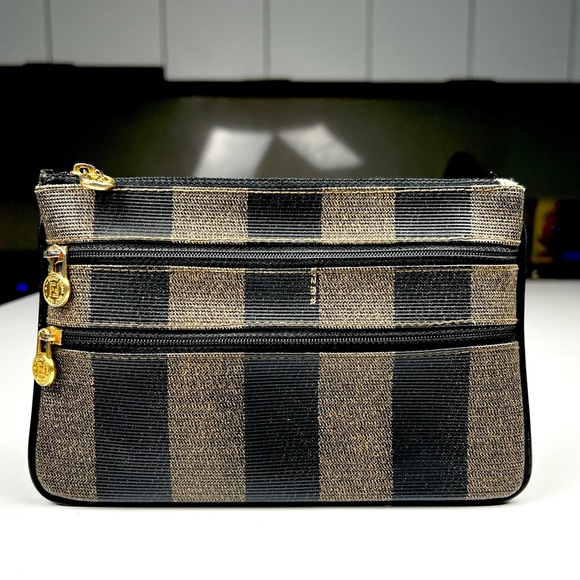 FENDI Vintage Pequin  zip pouch - Picture 1 of 8